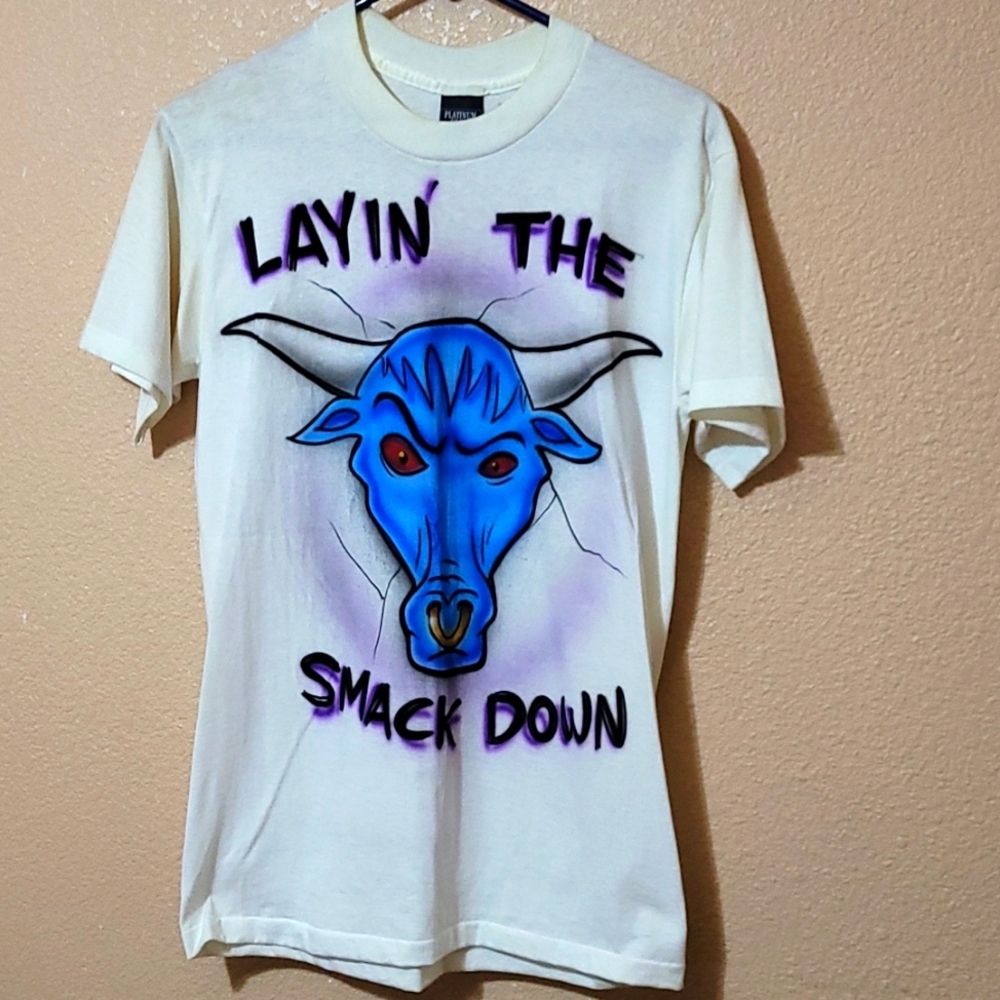 the Rock Brahma Bull airbrushed t-shirt